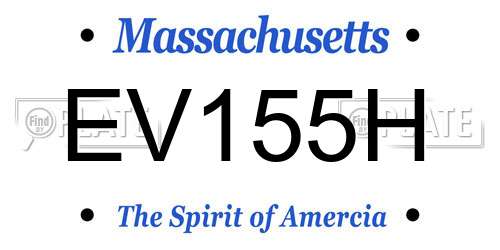 EV155H Massachusetts License Plate