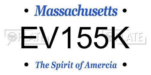 EV155K Massachusetts License Plate