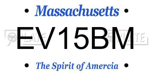 EV15BM Massachusetts License Plate
