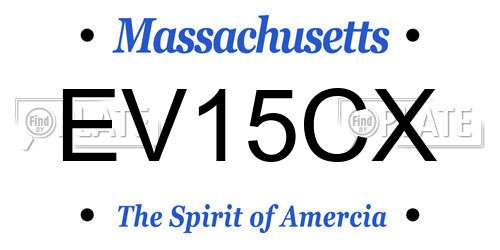 EV15CX Massachusetts License Plate