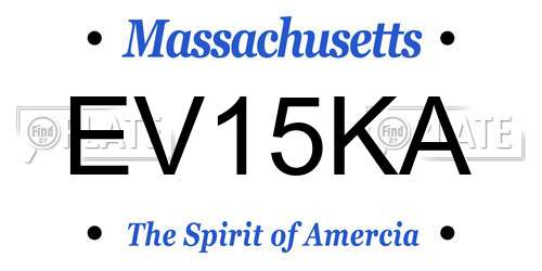 EV15KA Massachusetts License Plate