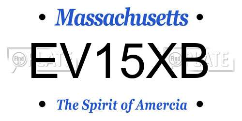 EV15XB Massachusetts License Plate