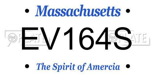 EV164S Massachusetts License Plate