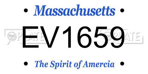 EV1659 Massachusetts License Plate
