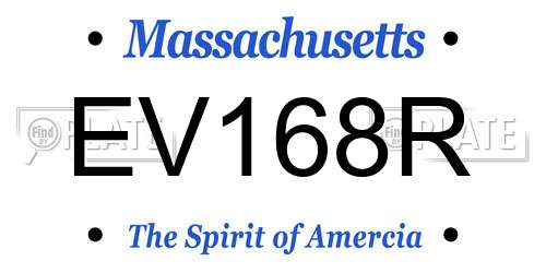 EV168R Massachusetts License Plate