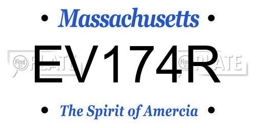 EV174R Massachusetts License Plate