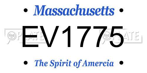 EV1775 Massachusetts License Plate