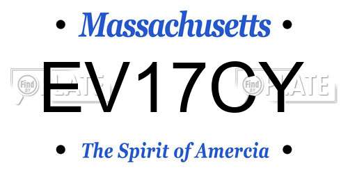 EV17CY Massachusetts License Plate