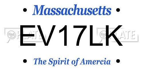 EV17LK Massachusetts License Plate
