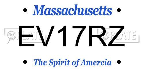 EV17RZ Massachusetts License Plate