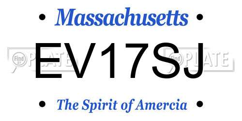 EV17SJ Massachusetts License Plate