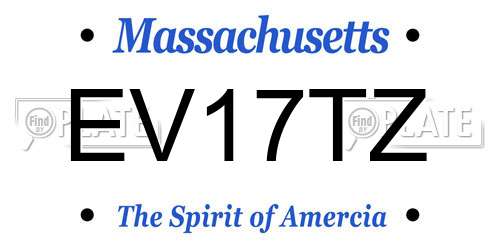 EV17TZ Massachusetts License Plate