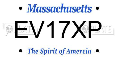 EV17XP Massachusetts License Plate