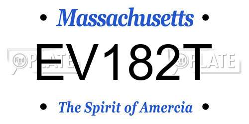 EV182T Massachusetts License Plate