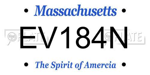EV184N Massachusetts License Plate