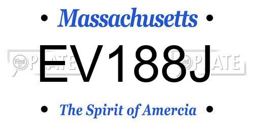 EV188J Massachusetts License Plate