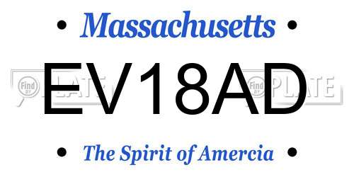 EV18AD Massachusetts License Plate