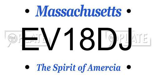 EV18DJ Massachusetts License Plate