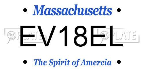 EV18EL Massachusetts License Plate