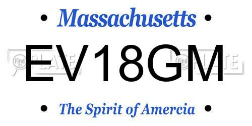 EV18GM Massachusetts License Plate