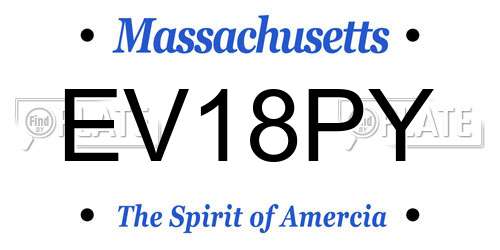 EV18PY Massachusetts License Plate