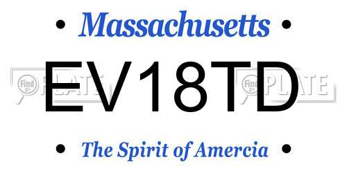 EV18TD Massachusetts License Plate