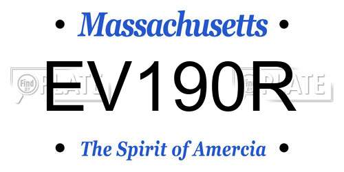 EV190R Massachusetts License Plate