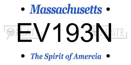 EV193N Massachusetts License Plate