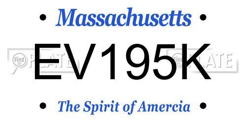 EV195K Massachusetts License Plate