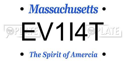 EV1I4T Massachusetts License Plate
