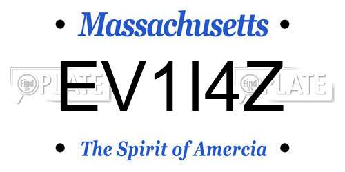 EV1I4Z Massachusetts License Plate