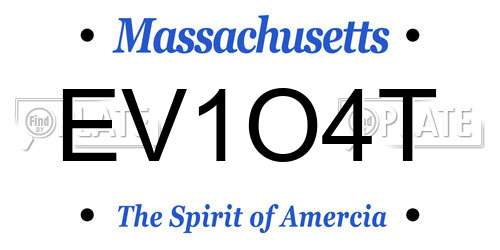 EV1O4T Massachusetts License Plate