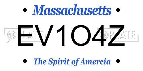 EV1O4Z Massachusetts License Plate