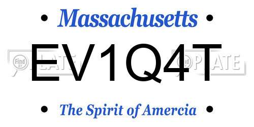 EV1Q4T Massachusetts License Plate