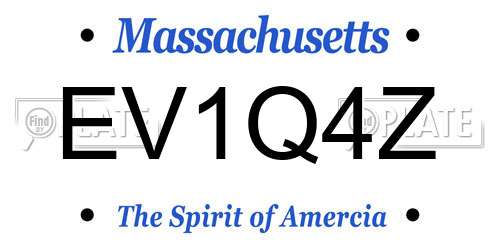 EV1Q4Z Massachusetts License Plate