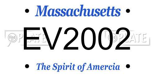 EV2002 Massachusetts License Plate