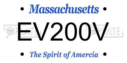 EV200V Massachusetts License Plate