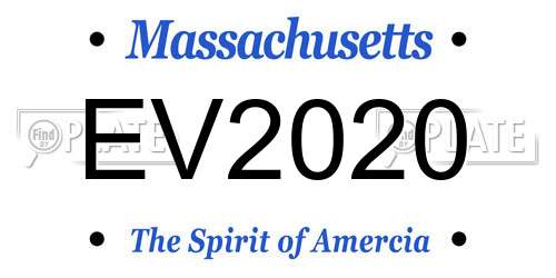 EV2020 Massachusetts License Plate