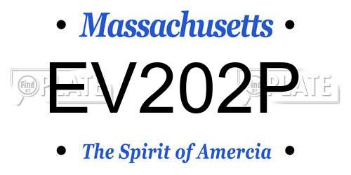 EV202P Massachusetts License Plate