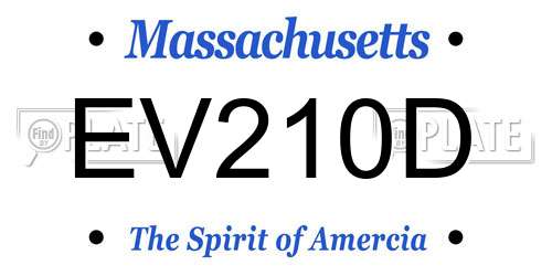EV210D Massachusetts License Plate