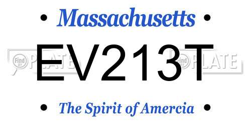 EV213T Massachusetts License Plate
