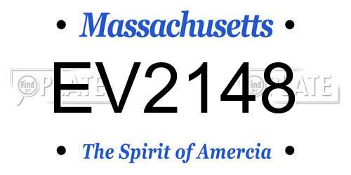 EV2148 Massachusetts License Plate