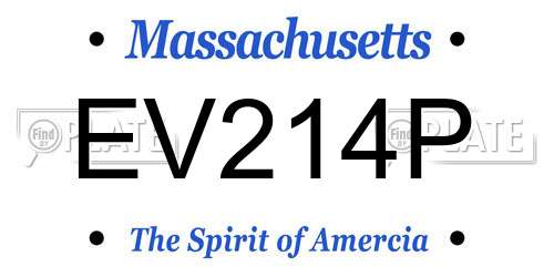 EV214P Massachusetts License Plate