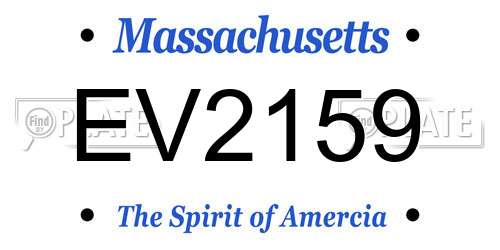 EV2159 Massachusetts License Plate