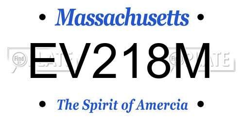 EV218M Massachusetts License Plate