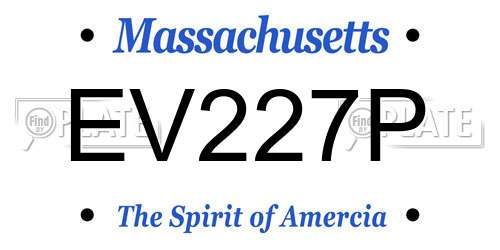 EV227P Massachusetts License Plate