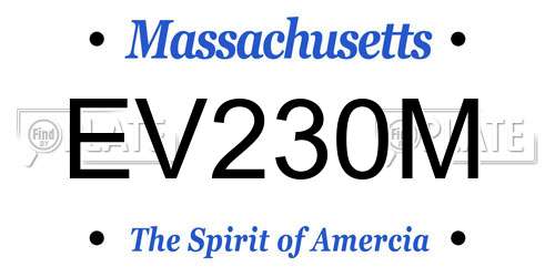 EV230M Massachusetts License Plate