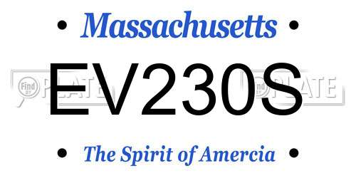 EV230S Massachusetts License Plate