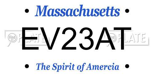 EV23AT Massachusetts License Plate