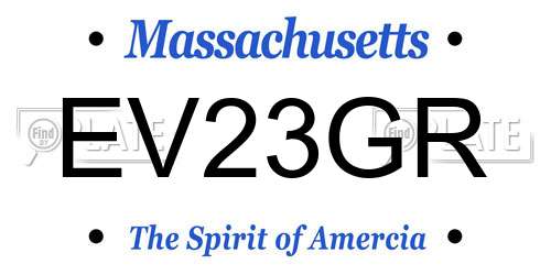 EV23GR Massachusetts License Plate